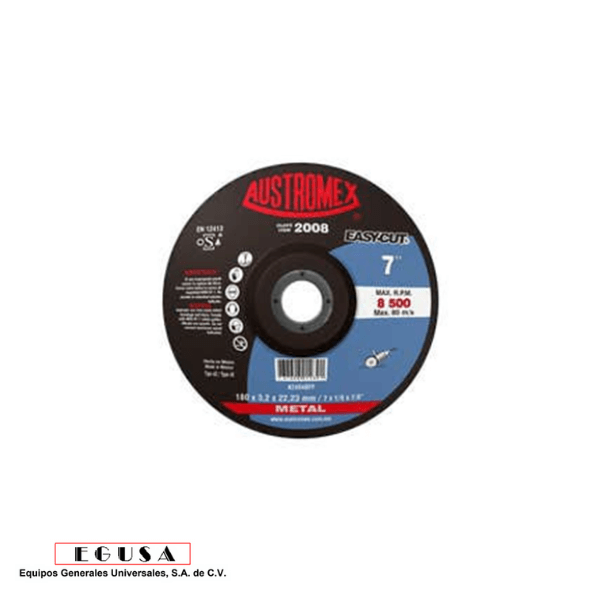 Disco abrasivo para corte de metal de 180 x 3.2 x 22.23 mm